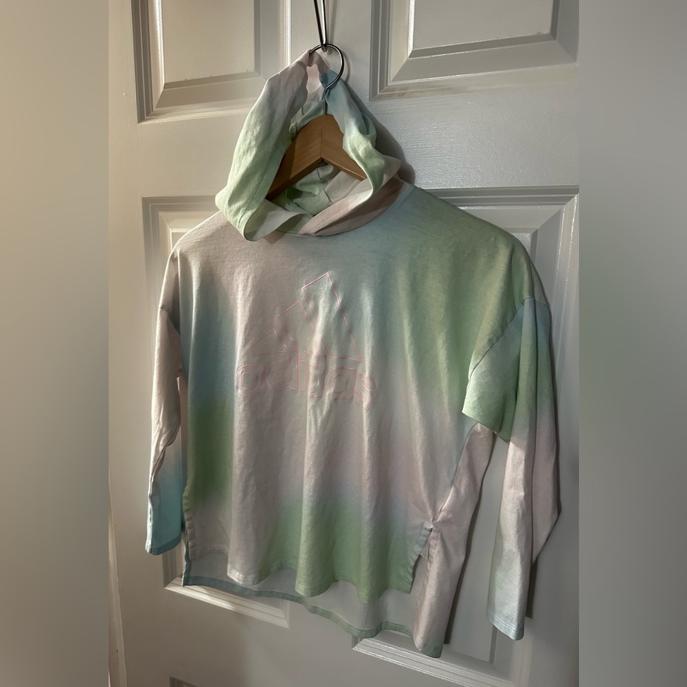 Girls Adidas Tie Dye Hoodie Long-sleeve Tee size Medium